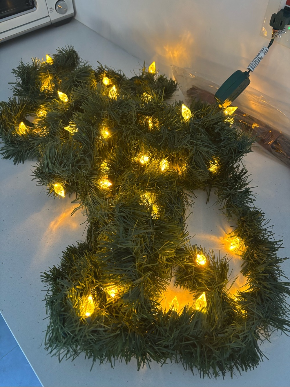 Holiday Garland with white and colored LEDs